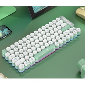 狼途OG80朋克鍵帽靜音輕薄便捷辦公電腦RGB燈光薄膜鍵盤(pán)